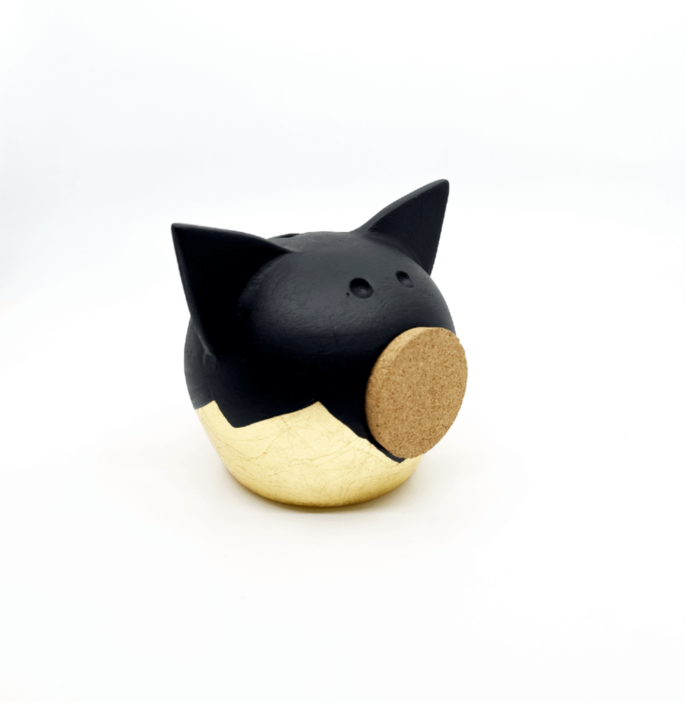 Divided Gold Piggy Bank