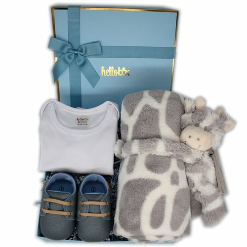 Blue Gift Box for a Newborn Baby Boy.