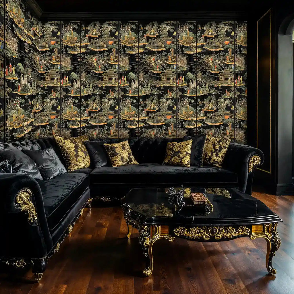 Chinese Garden Scene Wall Mural by Atelier Merien