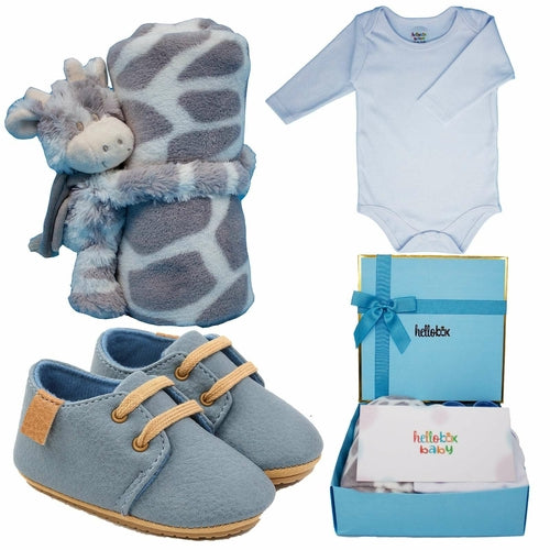 Blue Gift Box for a Newborn Baby Boy.