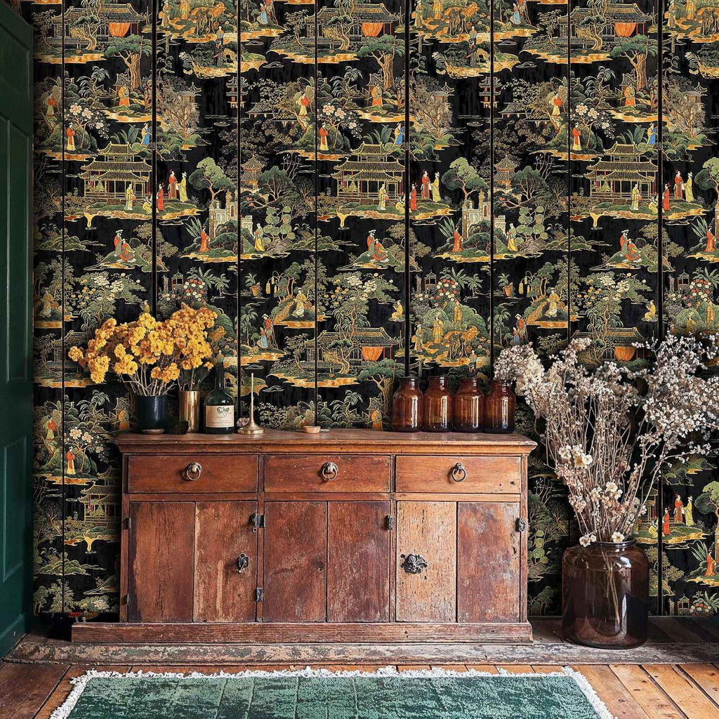 Chinese Garden Scene Wall Mural by Atelier Merien