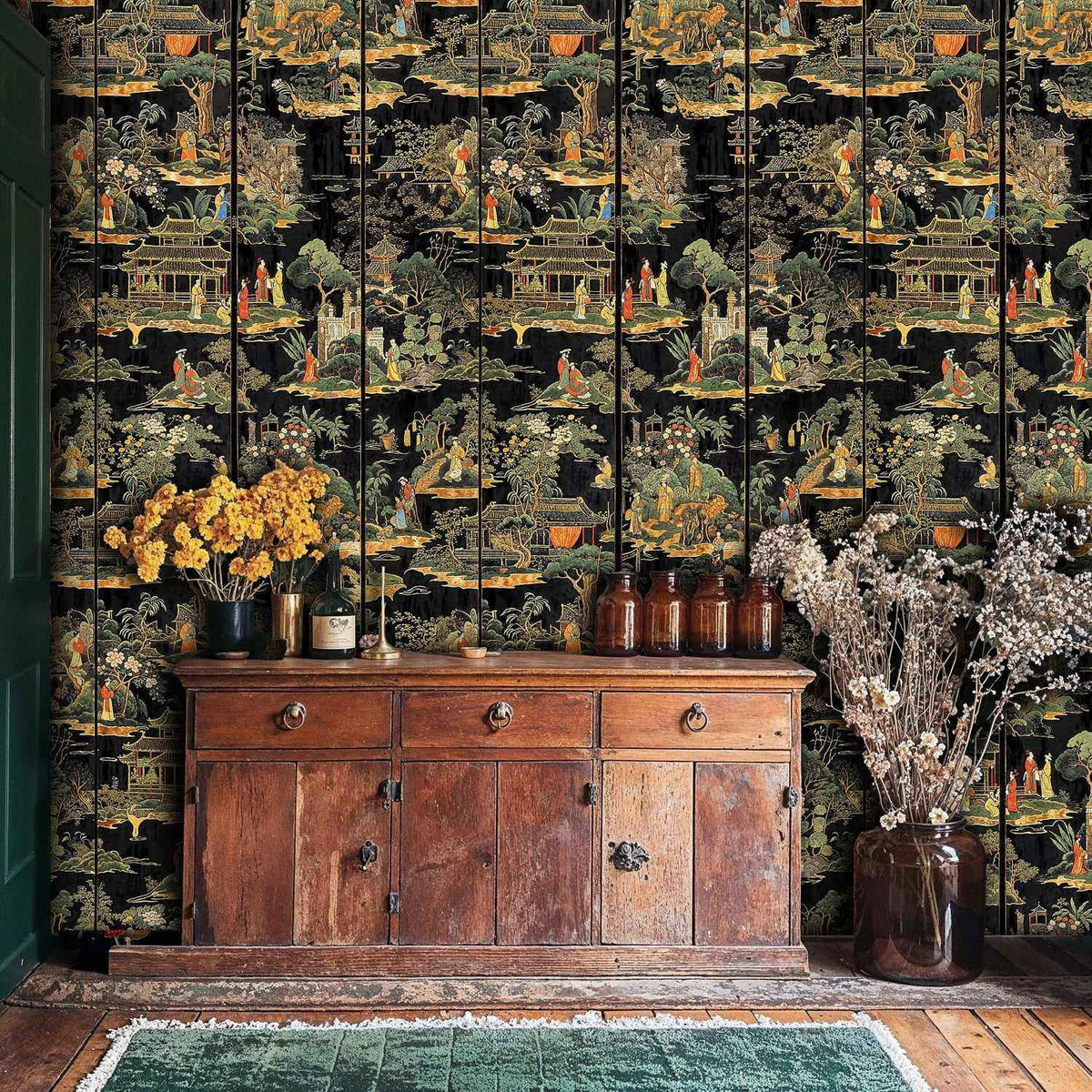 Chinese Garden Scene Wall Mural by Atelier Merien