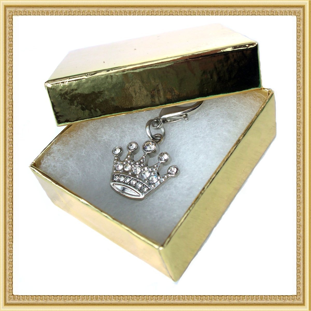 Crystal Crown Dog Cat Charm Silver