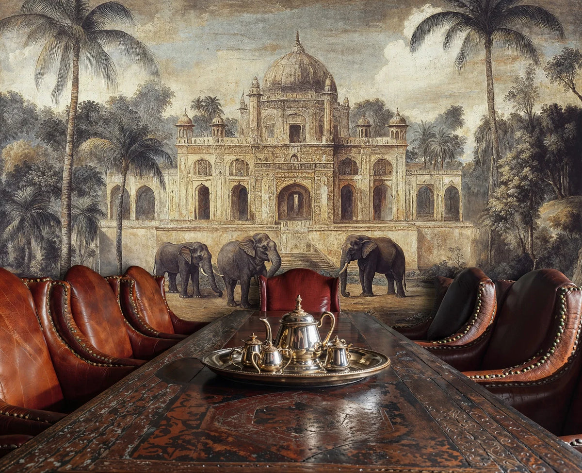 Indian Palace with Elephants Wall Mural