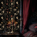 Moonlit Botanicals and Skulls Wallpaper