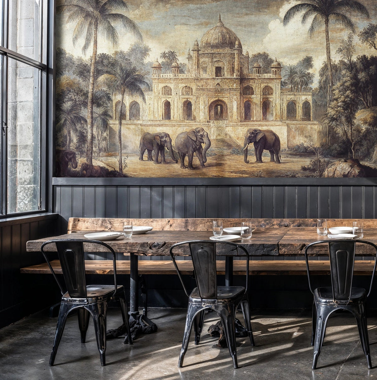 Indian Palace with Elephants Wall Mural