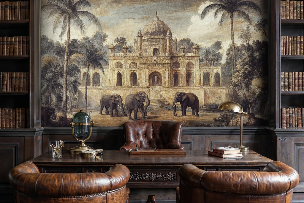 Indian Palace with Elephants Wall Mural