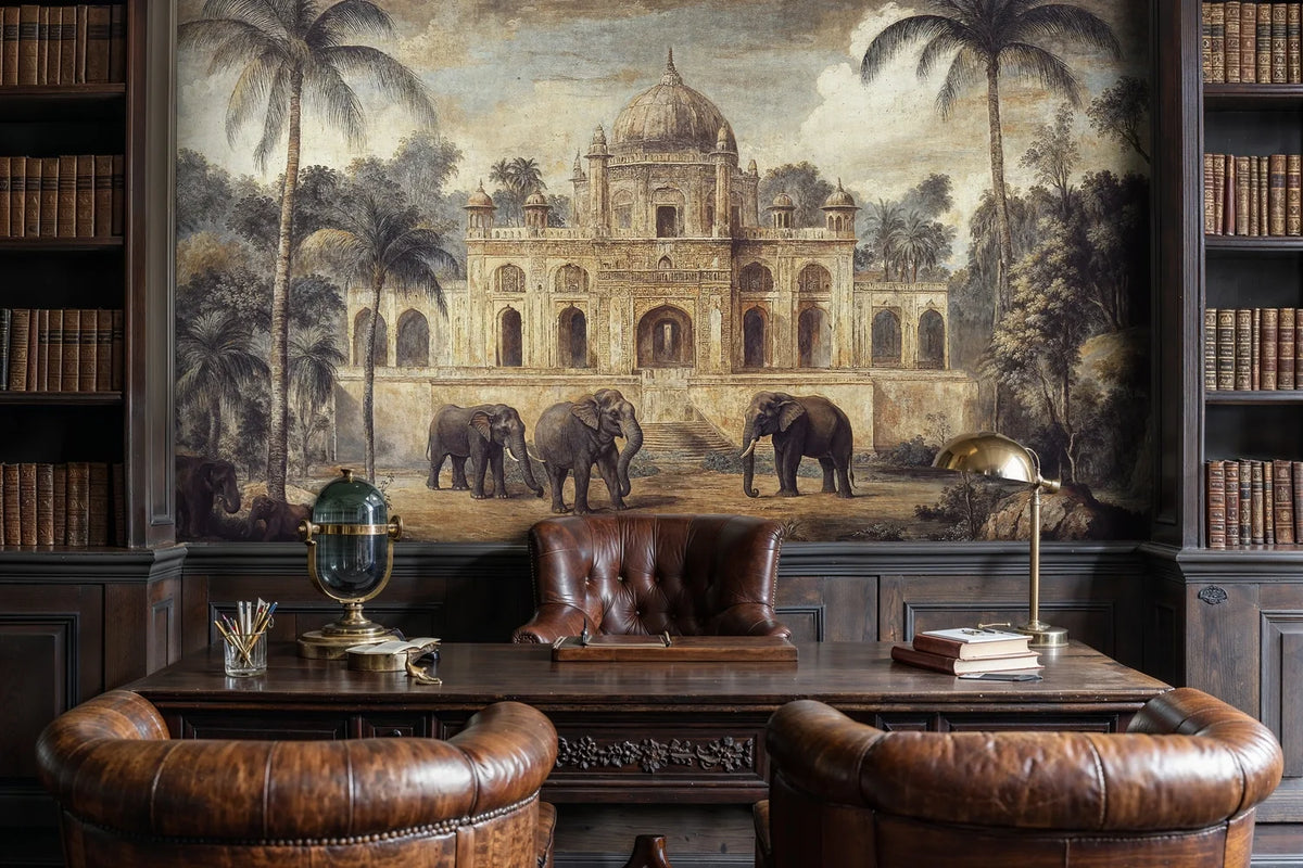 Indian Palace with Elephants Wall Mural