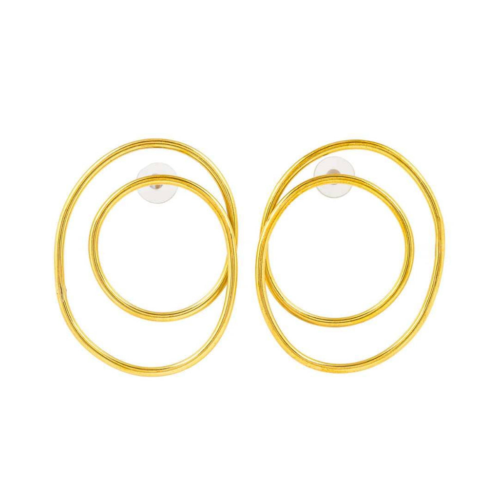 Dira Recycled Brass Statement Earrings