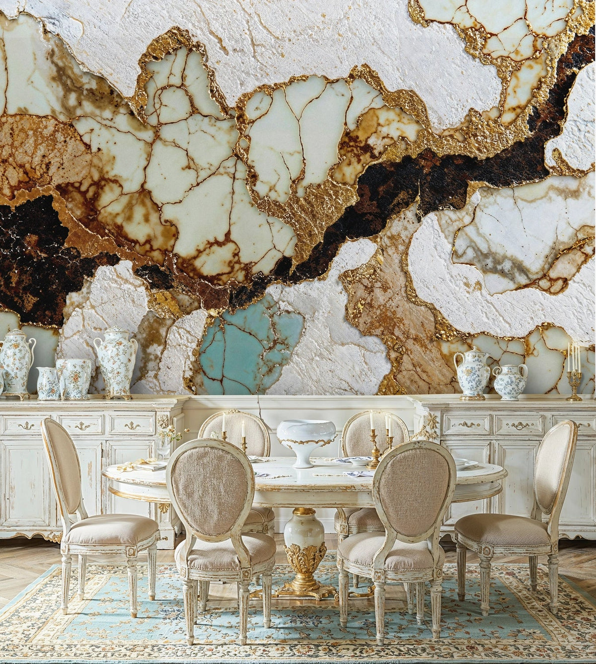 Luxurious Gold Marble Wall Mural