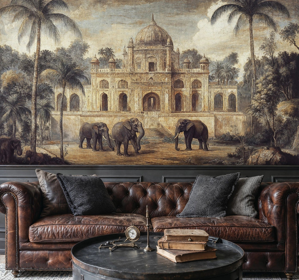 Indian Palace with Elephants Wall Mural