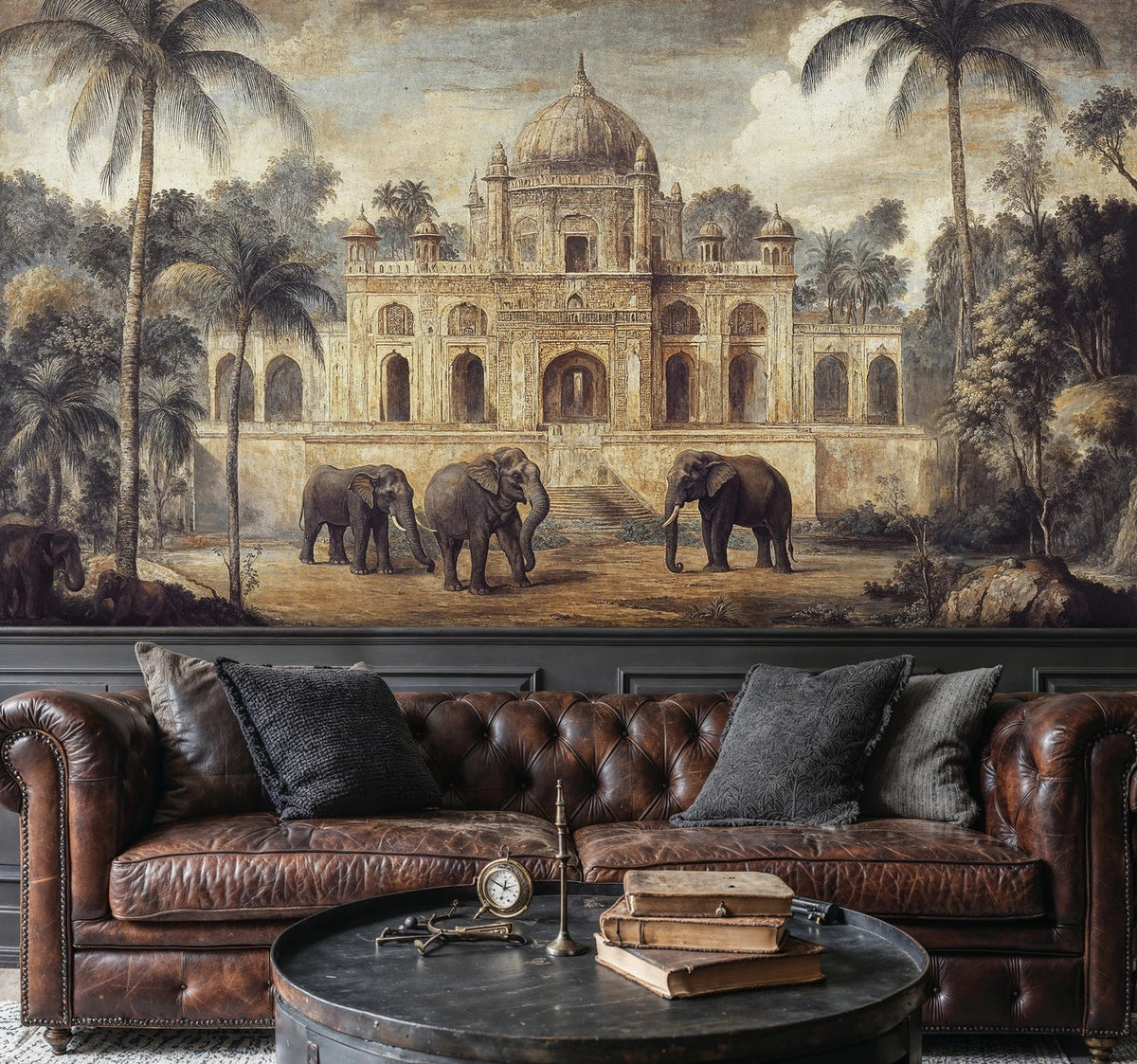 Indian Palace with Elephants Wall Mural