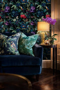 Midnight Botanical Birds and Blooms Wallpaper